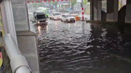 부산 구포동 굴다리 침수로 차량 진입 못해 / YTN