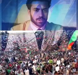 PTI Lahore Jalsa barrister gohar Aravind at stage to speech