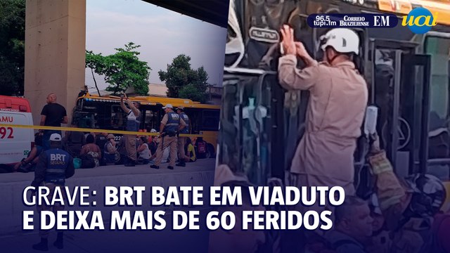 Ônibus BRT colide com viaduto no Rio e deixa mais de 60 feridos