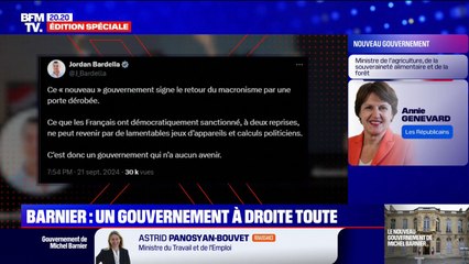 "Le retour du macronisme par une porte dérobée": l'opposition réagit à la composition du gouvernement de Michel Barnier