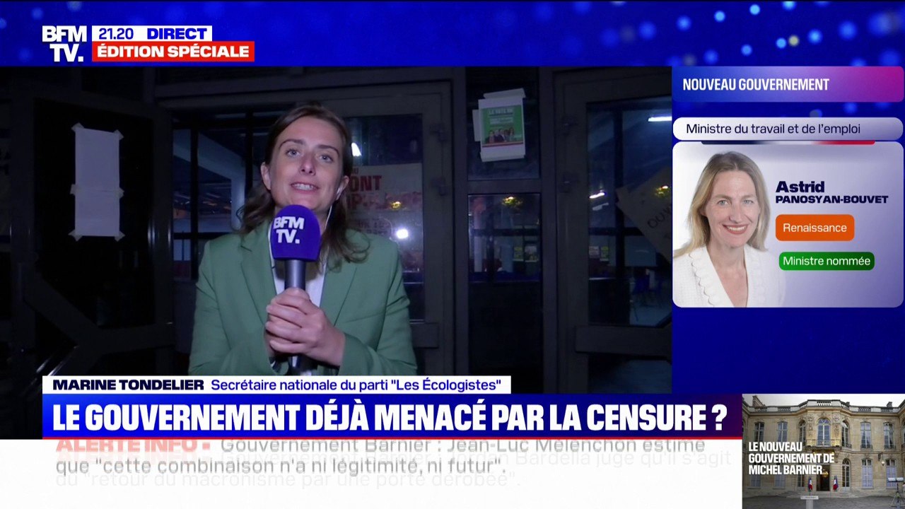 Gouvernement Barnier: "C'est indécent, ce gouvernement", réagit Marine Tondelier (Les Écologistes)