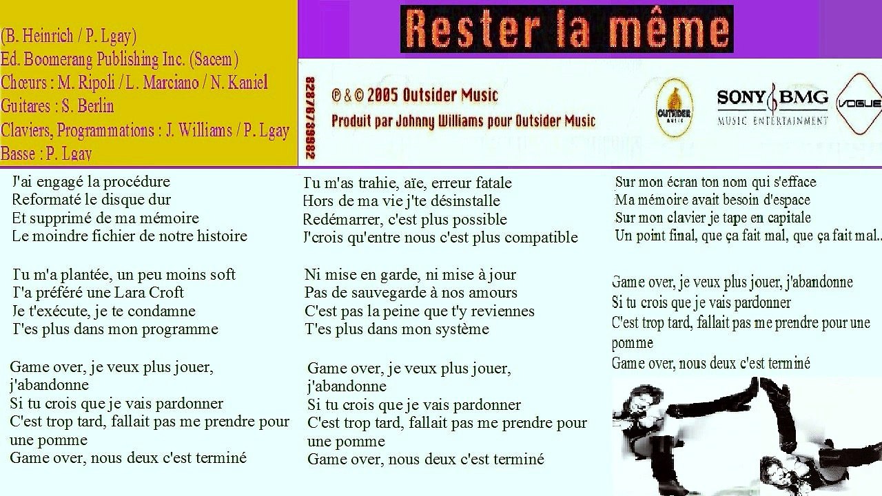 LORIE — Game Over /// LORIE : RESTER LA MÊME — CD · (2005)