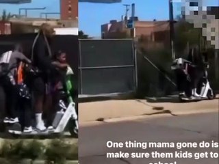 Mother Takes Kids to School on Scooter—Inspires Social Media!