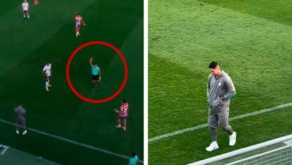 Fernando Torres DT del Atlético de Madrid B se va expulsado al minuto 10' por protestar