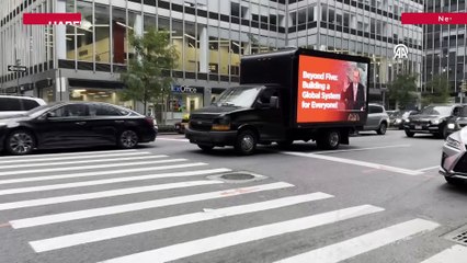Cumhurbaşkanı Erdoğan'ın “Dünya Beşten Büyüktür” sözü New York sokaklarında