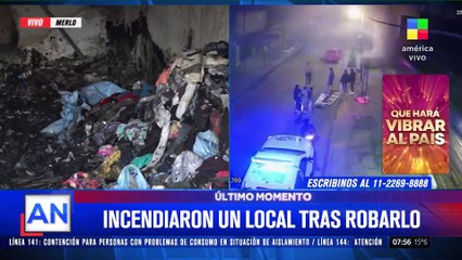 Merlo: robaron un comercio y lo prendieron fuego