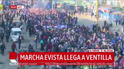 En medio de tensión, la marcha de Evo ingresa a El Alto en el séptimo día de movilización