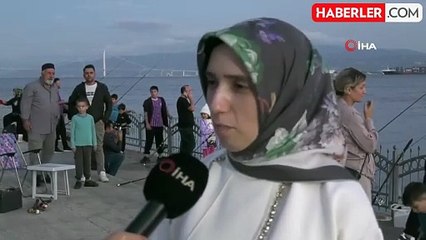 Baba ve çocuklar birlikte 'Rastgele' dedi; balık tutma etkinliği düzenlendi