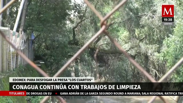 Conagua realiza trabajos de desfogue por el taponamiento de basura en la presa Los Cuartos