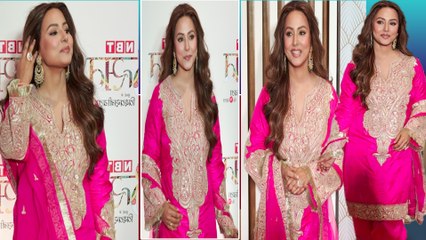 Hina Khan exudes elegance in a stunning pink suit at Navbharat Times Utsav । Filmibeat