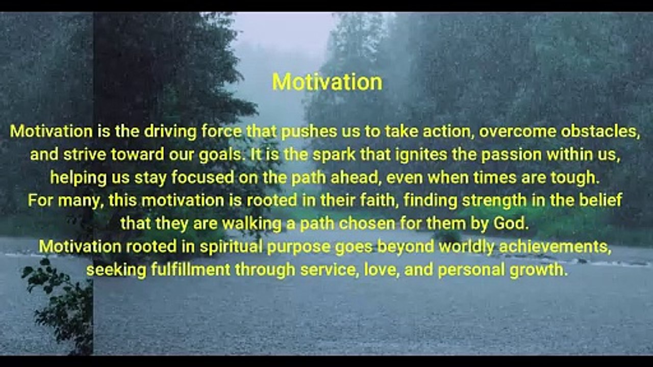 MOTIVATION & GOD'S GRACE