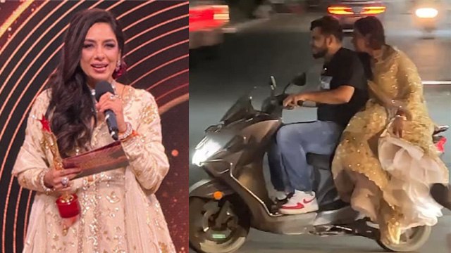 Star Parivaar Awards 2024: Rupali Ganguly Without Helmet Scooty Ride With Manager Video Viral