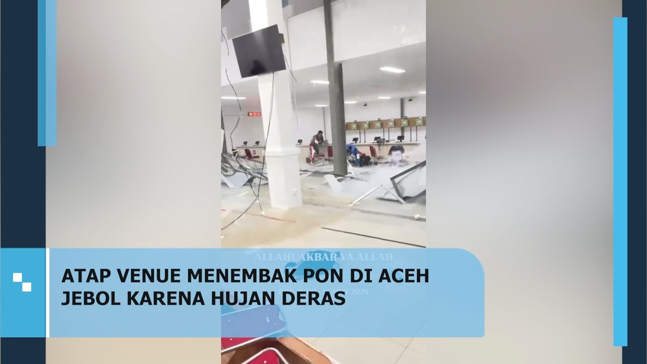 Atap Venue Menembak PON di Aceh Jebol Karena Hujan Deras