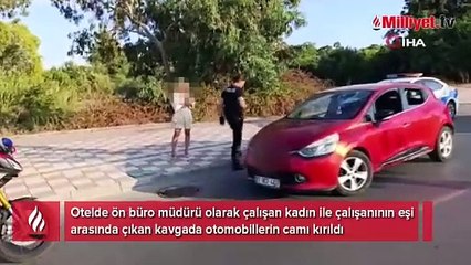 Otel müdürü kadın ile çalışanının karısı birbirine girdi!
