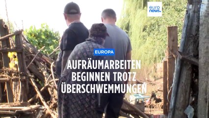 Rumänien: Hochwasser spült Häuser weg