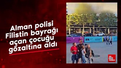 Alman polisler Filistin bayrağı açan 10 yaşındaki çocuğu gözaltına aldı