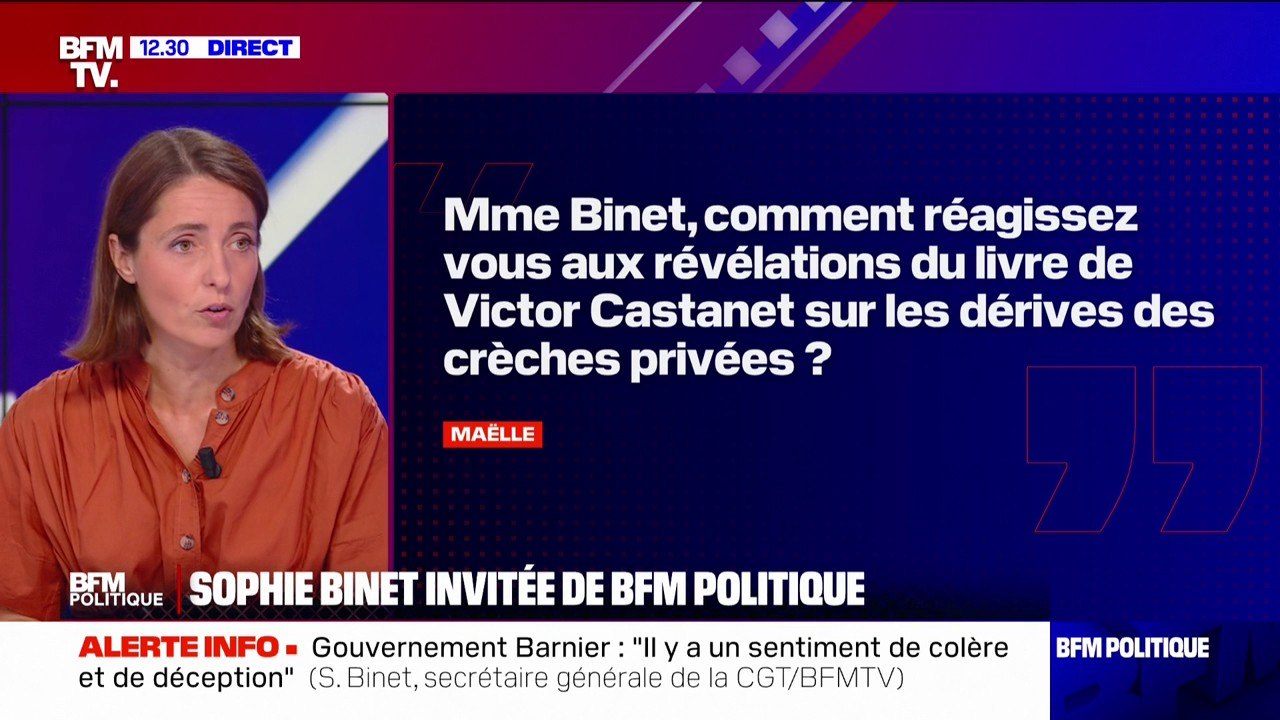 Sophie Binet "interpelle le gouvernement" sur la petite enfance: "Il faut qu'il y ait des changements majeurs"