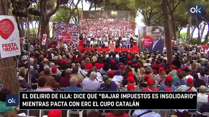 El delirio de Illa: dice que "bajar impuestos es insolidario" mientras pacta con ERC el cupo catalán