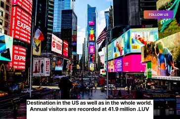 LUV Times Square.Top visited destination in  US as well as in the whole world