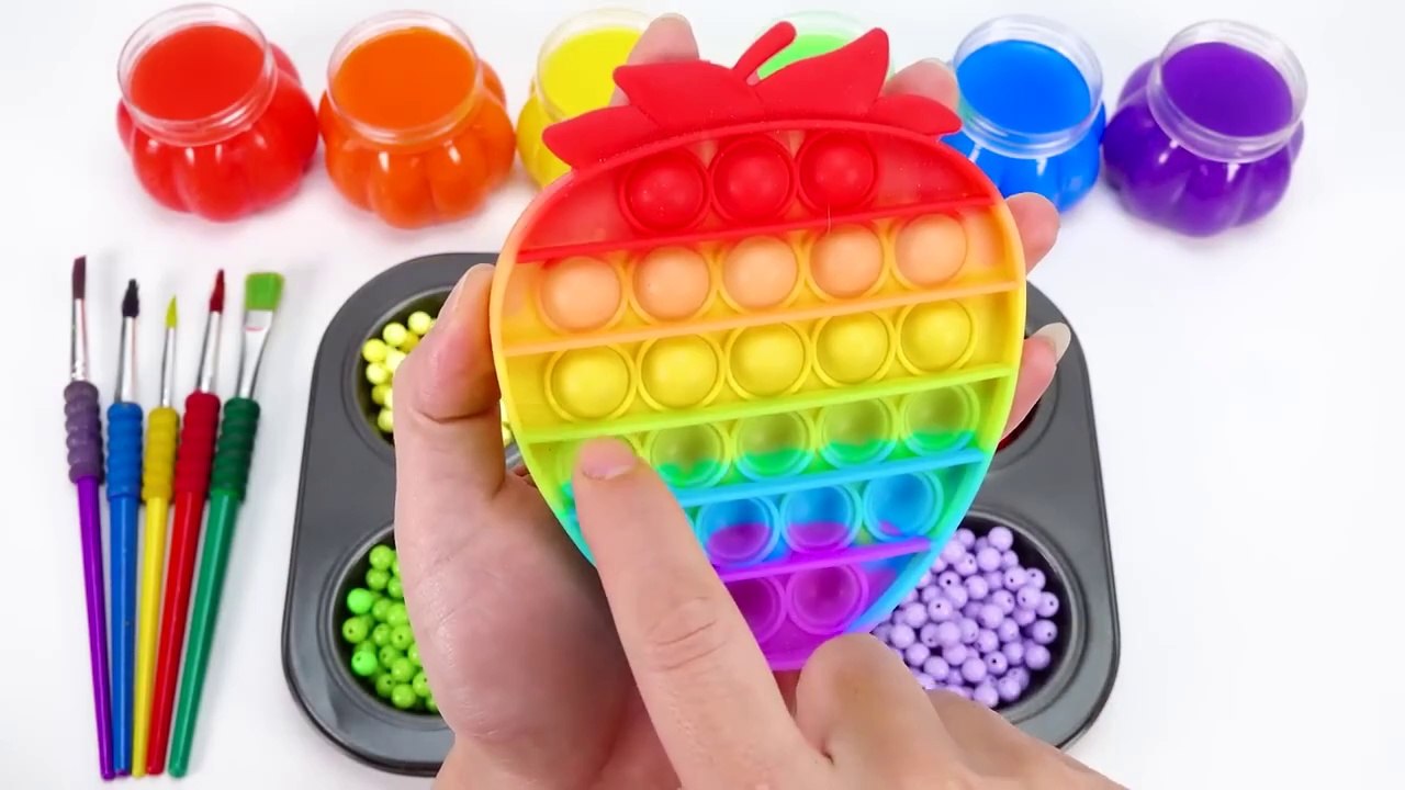 Satisfying Video l How to Make Rainbow Lollipop Fruits AND Paint TO Princess W Slime Cutting ASMR