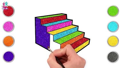 How to draw Colorful Stairs | Easy Drawing for Kids | Drawing Videos ‪for kids