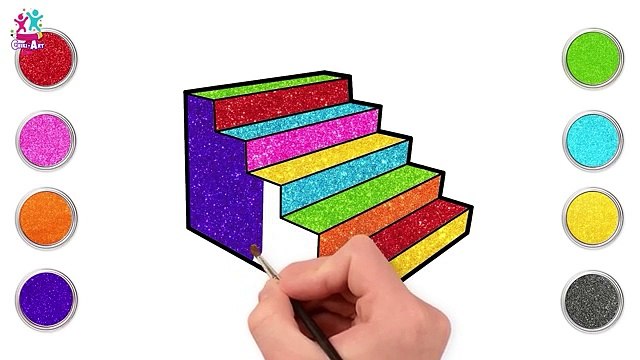 How to draw Colorful Stairs | Easy Drawing for Kids | Drawing Videos ‪for kids