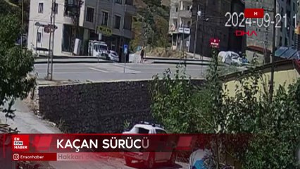 Hakkari’de kamyonetin yayaya çarptığı anlar