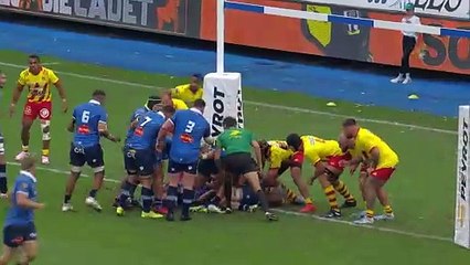 TOP 14 - Essai de Abraham PAPALII (CO) – Castres Olympique – USA Perpignan