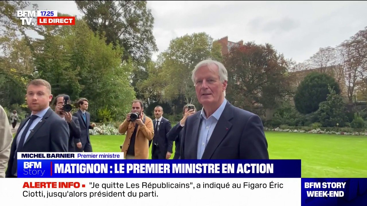 Journées du Patrimoine: le Premier ministre Michel Barnier à la rencontre des visiteurs de l'hôtel de Matignon