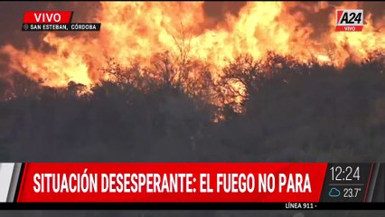 FUEGO EN CÓRDOBA: SACAN ANIMALES Y SE LLEVAN LO QUE PUEDEN
