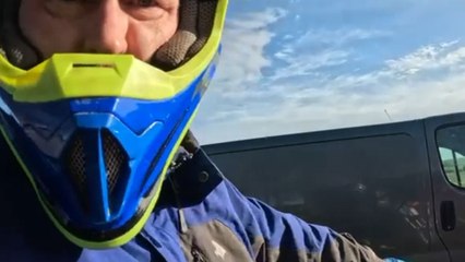 Mud makes a move: Pro rider takes a tumble but emerges unscathed