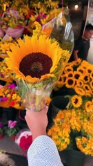 Gaby Spanic recibió hermosas flores amarillos