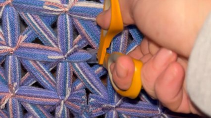Woman's lockdown creation of a giant blanket on homemade loom is an inspiring watch