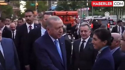 Cumhurbaşkanı Erdoğan New York'ta! Hafize Gaye Erkan da karşılayanlar arasında yer aldı