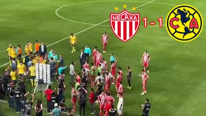 América y Necaxa protagonizan bronca tras candente empate en Aguascalientes