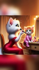 Adorable Kitten's First Makeup Attempt Cute and Funny