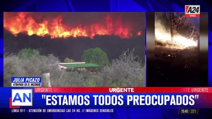 HABLA UNA MUJER QUE ESPERA SER EVACUADA EN CÓRDOBA: "EL FUEGO NOS TAPA LA ÚNICA SALIDA"