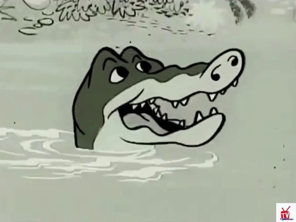 1950s Ruff Reddy Sugar Crisp cereal TV commercial - crocodile is HUNTING Ruff & Reddy