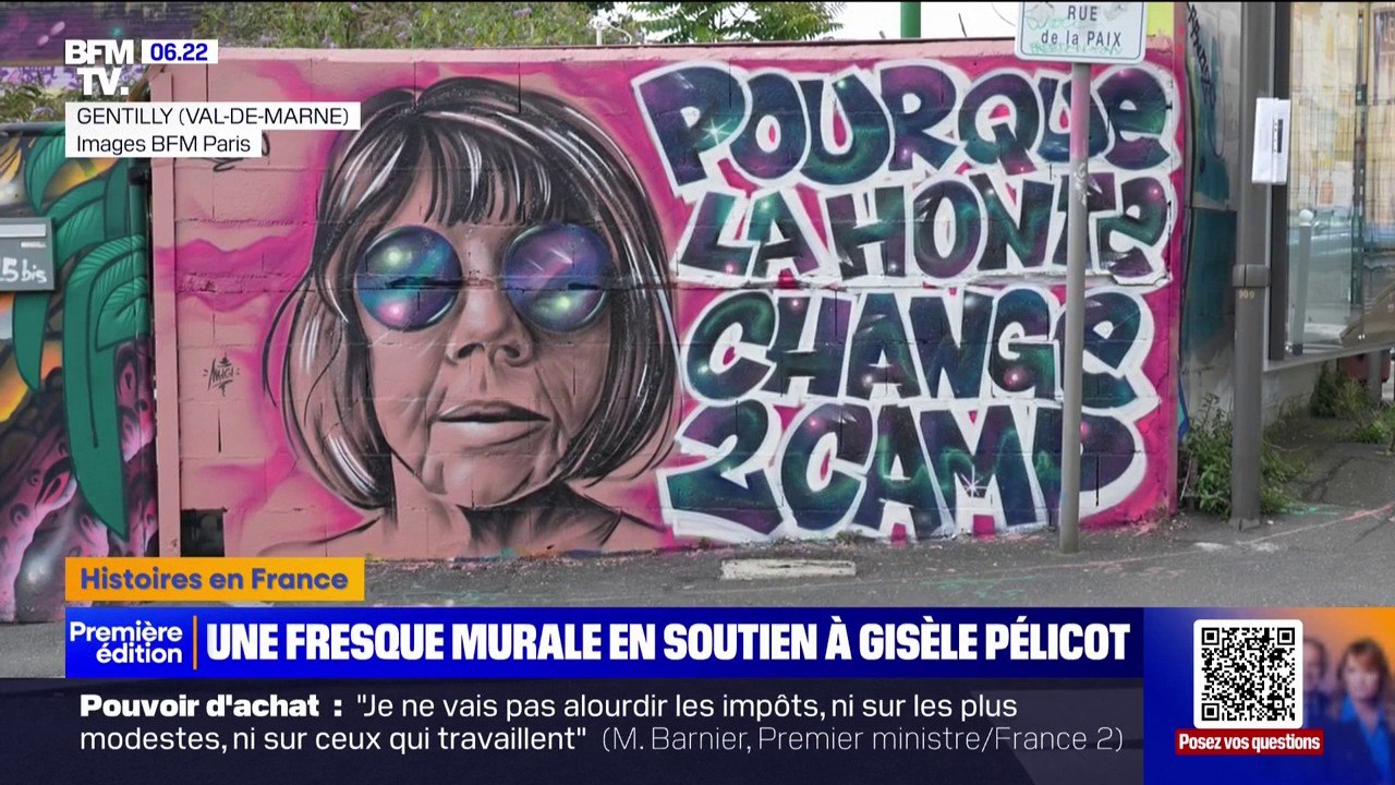 "Pour que la honte change de camp": une fresque murale en soutien à Gisèle Pelicot installée à Gentilly