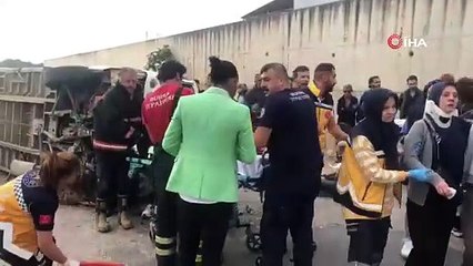 İşçi servisinde can pazarı...13 işçi yaralandı