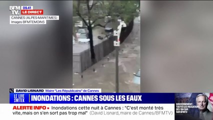 David Lisnard (maire LR de Cannes), sur les inondations: "La montée a pu atteindre 80 cm dans les points bas"