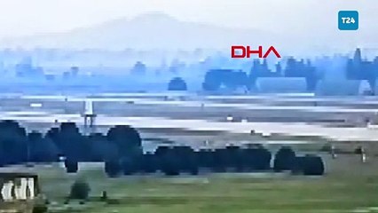 Bursa'da düşen eğitim uçağının kaza anı güvenlik kamerasında