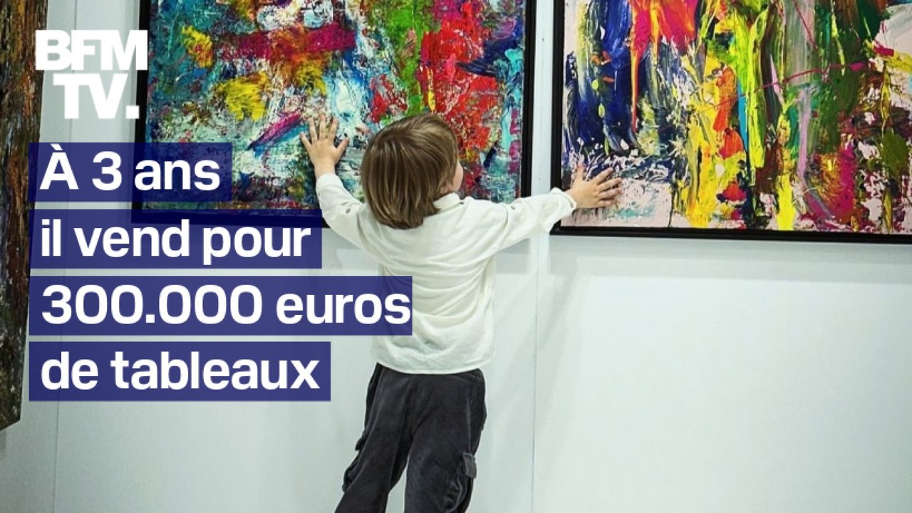 À seulement 3 ans, ce jeune peintre a déjà récolté 300.000 euros pour ses œuvres
