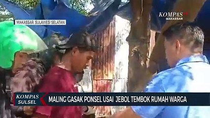 Maling Gasak Ponsel Usai Jebol Tembok Rumah Warga