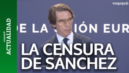 Aznar carga contra el plan de control de medios de Pedro Sánchez