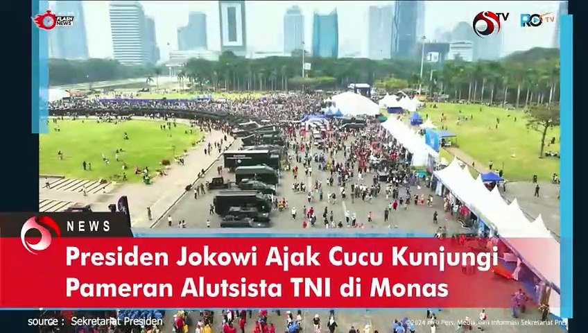 Presiden Jokowi Ajak Cucu Kunjungi Pameran Alutsista TNI di Monas