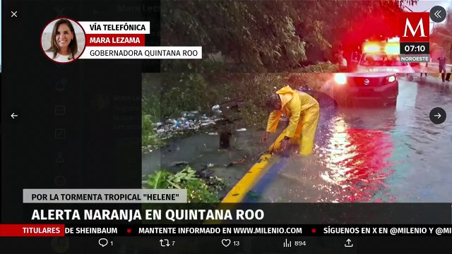 Gobernadora de Quintana Roo informa sobre el estado tras el impacto de la tormenta Helene