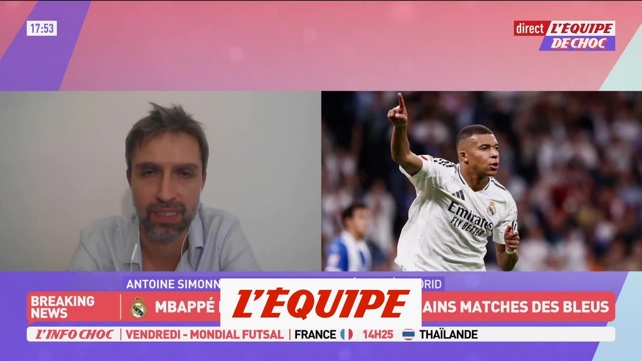 Blessure musculaire pour Mbappé, forfait contre l'Atlético de Madrid - Foot - ESP - Real Madrid