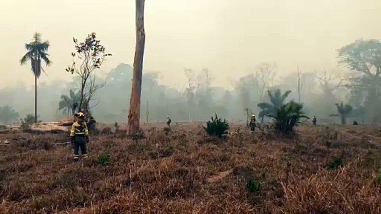 Los voluntarios de la BRIF de Lubia, frente al monstruoso incendio de Monte Verde