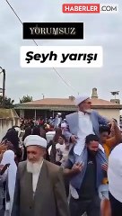 İzleyenleri şaşkına çeviren görüntüler! Omuzlarında taşıyarak yarıştılar
